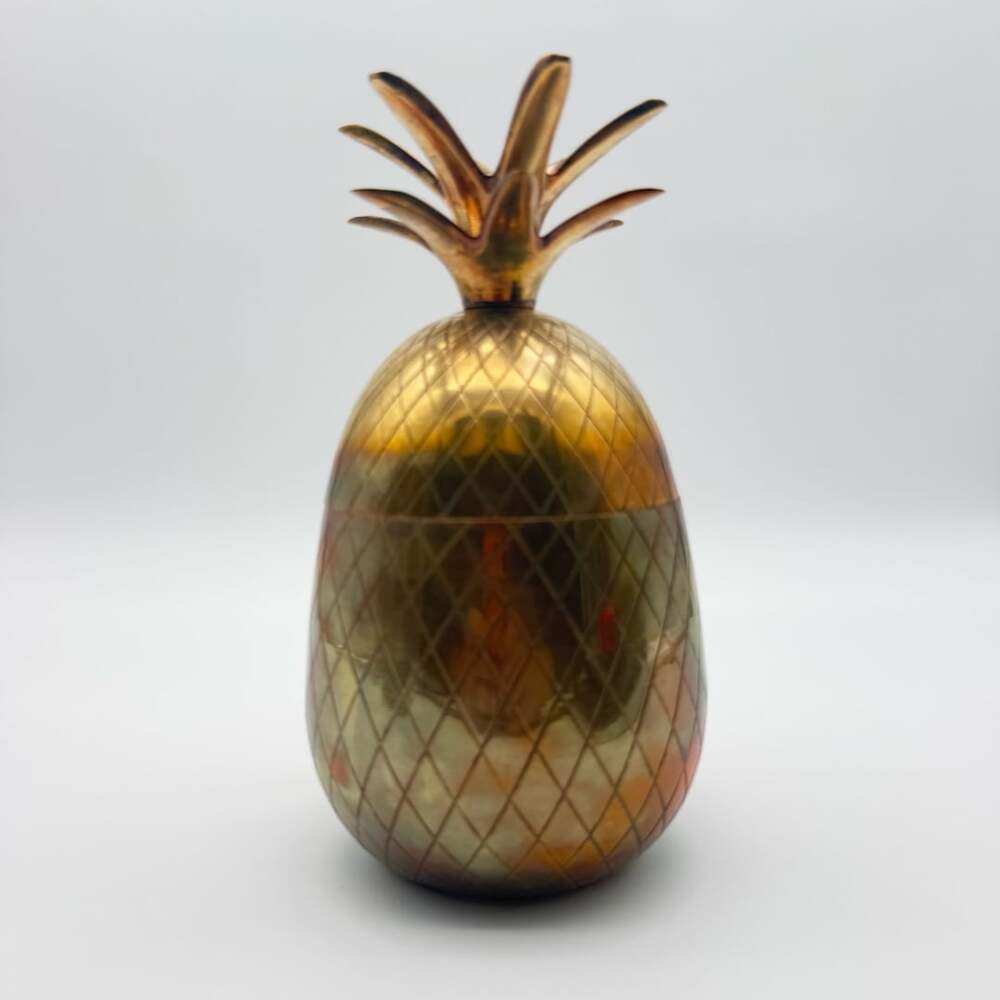 Decorative Crafts Inc. Brass Pineapple Container Jar
